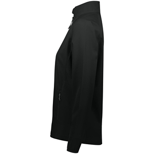 Chaqueta Soft Shell Negra para Mujer, Cierre de Cremallera, Cuello Alto, Resistente al Viento, Corte Regular, Ropa de Otoño para Exteriores, Material de Poliéster - Product Image 2