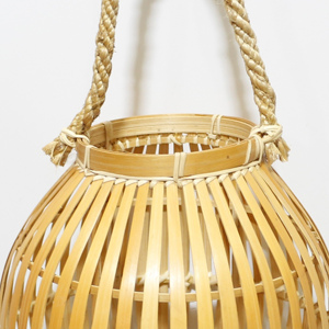 <b>Bamboo</b> Lantern Hanging Candle Holder Handwoven Decorative Lamp - Product Image 2