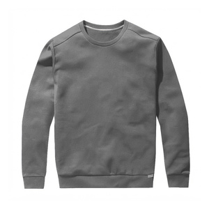 <b>Men</b> Crewneck <b>Sweatshirt</b> Plain Solid <b>Grey</b> Pullover Long Sleeve Casual Fleece Cotton Blend Winter Heavyweight Basic Apparel - Product Image 1