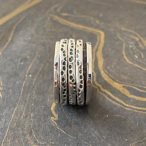 Multi Layer Silver 925 <b>Spinner</b> <b>Ring</b> 8.7 Grams Lightweight Unisex Jaipur Silver From Rajasthan Everyday Wear - Product Image 2