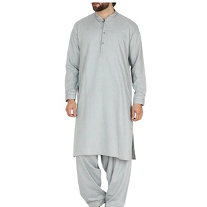 Traje de diseñador pakistaní de moda: Shalwar Kameez para hombre, Kurta Salwar cosido, traje formal para adultos, largo hasta la rodilla - Product Image 1
