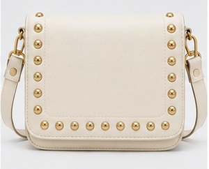 Sac bandoulière de luxe vintage bohème en cuir à rivets pour femme, sac à main de créateur à sangle unique, mode hiver voyage - Product Image 1