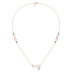 จี้รูปหัวใจแบบวงกลมอินฟินิตี้ประดับเพชรพร้อมสร้อยคอสีโรสโกลด์ - Product Image 3