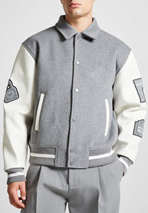 Blouson universitaire en cuir sur mesure pour homme, corps en laine, rembourrage en coton, blouson d'hiver style baseball, polyester et coton, OEM - Product Image 5