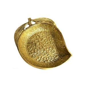 Elegant Gold Finished Leaf Shaped Decorative Tray Handcrafted Metal Serving Display Platter for Home Coffee <b>Table</b> Dinner - Product Image 1