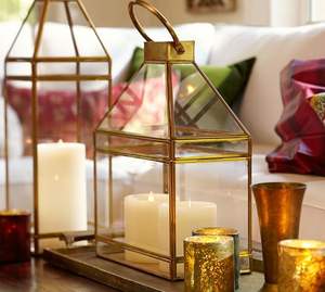 Lanterne en laiton d'intérieur pour la décoration du salon, de la chambre et du couloir, au look élégant et à la lumière chaleureuse - Product Image 4