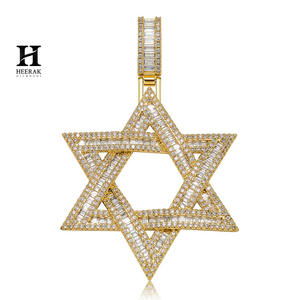 Collar con colgante Estrella de David de Moissanita Iced Out para Hombre, Cadena de Tenis Hip Hop, Joyería Religiosa, Dije de Diamante de Laboratorio VVS - Product Image 5