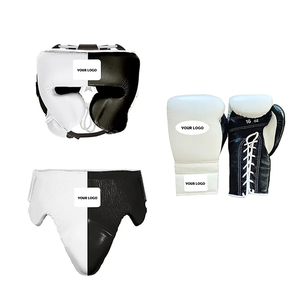 Juego de Boxeo Profesional de Piel Sintética PU Original en Blanco y Negro, Personalizable al por Mayor, de Alta Calidad, Nuevo - Product Image 1