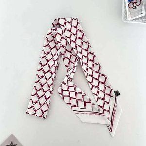 Luxury Brand Geometry Print Skinny Satin Scarf for Bag Handbag <b>Tie</b> Handle Ribbon Scarves Women Hair Band <b>Neck</b> Scarfs Neckerchief - Product Image 5