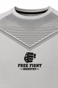Haut de sport pour homme à manches courtes, gris clair, imprimé par sublimation, séchage rapide, en polyester - Product Image 6