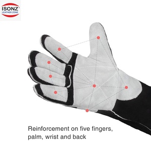 Guantes de Soldadura de Cuero ISONZ Tipo Stick con Protección Completa Contra Salpicaduras de Metal Fundido y Protección para el Pulgar - Product Image 4