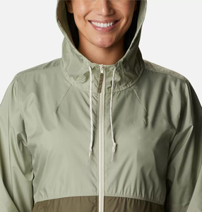 Two Tone Sage Green Womens <b>Packable</b> Windbreaker <b>Jacket</b> Lightweight Block Color Hooded Wind <b>Jacket</b> with Drawstring Bottom - Product Image 6