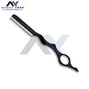 Rasoir noir pour cheveux clairsemés, acier inoxydable, lame professionnelle tranchante, rasoir de barbier avec design de précision - Product Image 5