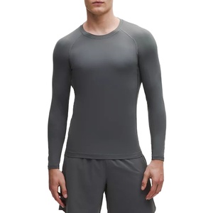 เสื้อรัดรูปแขนยาวสำหรับผู้ชาย คอสูง ระบายอากาศ แห้งเร็ว ผลิตจากผ้าสแปนเด็กซ์/ไนลอน จากโรงงาน - Product Image 3