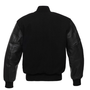 Wholesale FINER THREADS Men's Winter Varsity Jacket Polyester/Cotton Blend Stand Collar <b>Covered</b> <b>Button</b> Closure Customized Fabric - Product Image 2