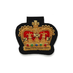 Handmade Embroidered Custom Made Bullion Wire Royal Crown Patches 3D Embroidery Golden &<b>Silver</b> <b>Clutch</b> Fashion Badges - Product Image 3