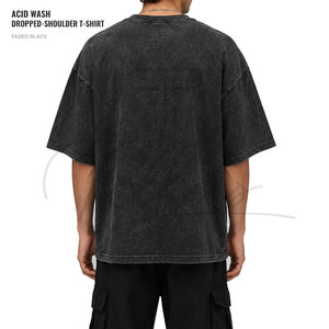 Camisetas de Manga Corta con Lavado Ácido de Último Diseño para Hombre, Camisetas Holgadas de Hombros Caídos, Camisetas Vintage de Diseñador para Hombre, Servicio OEM - Product Image 5