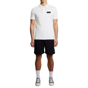 Polo tendance à revers plissés pour homme, respirant, décontracté, classique, en coton extensible de qualité supérieure, option personnalisable - Product Image 1