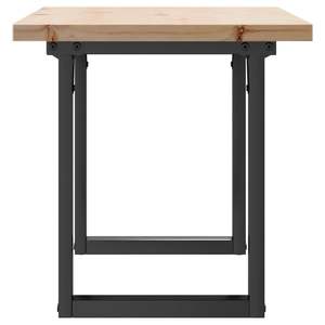 Table basse en bois massif de pin et acier avec structure en O, dimensions 35,4"x15,7"x17,9" - Product Image 5