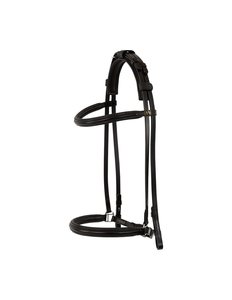Bridon en cuir naturel tressé à la main avec perles multicolores, réglable, pour équitation, avec frontale droite - Product Image 1