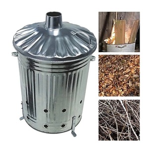 60L Outdoor Garden Incinerator Round Galvanized trash burner, garden waste burner, incinerator industrial Garden Incinerator - Product Image 3