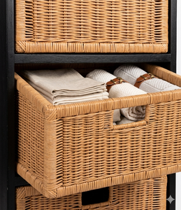 Produit de meubles indonésiens de haute qualité, fabriqué à la main à partir d'un support en rotin local ou d'un rangement avec trois tiroirs - Product Image 5