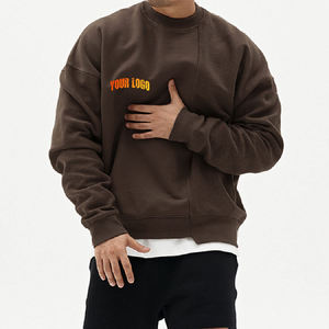 Sudadera transpirable de algodón grueso con media cremallera, talla grande, para hombre, de corte holgado, lisa, de manga larga, de felpa. - Product Image 3