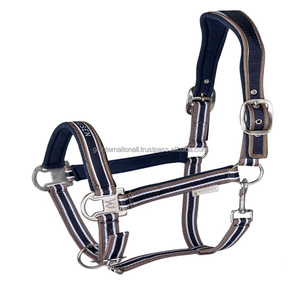 Licol de cheval en nylon confortable et multi-réglable avec rembourrage doux sur le nez et le mentonnière, quincaillerie en laiton, licol en nylon pour cheval - Product Image 5