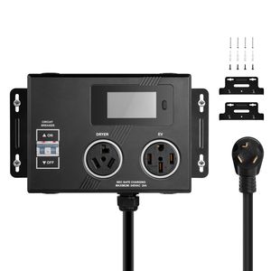 Splitter ATS per Asciugatrice EV da NEMA 10-30 a 3 NEMA 10-30 con Indicatori LED a 3 Colori e Distribuzione Intelligente dell'Energia - Product Image 1