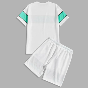Conjunto de camiseta y pantalones cortos deportivos de algodón para hombre y mujer, personalizados al por mayor, a la moda. - Product Image 2