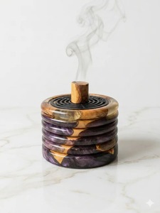 Mabkhara de Resina y Madera Hecha a Mano, Elegante Quemador de Oud Árabe para Fragancia y Decoración de Interiores de Lujo - Product Image 4