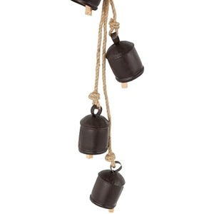 Iron Wind <b>Chime</b> <b>Bells</b> Hanging Rope Decorative Garland Traditional Home Decoration Craft Black Nickel Plated Cross Love Flower - Product Image 1