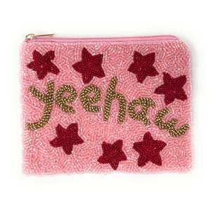 Pochette perlée tendance Yeehaw, pochette à fermeture éclair motif étoile, sac de soirée Western Cowgirl fait main, cadeau de mariage unisexe, porte-monnaie compact en gros - Product Image 4