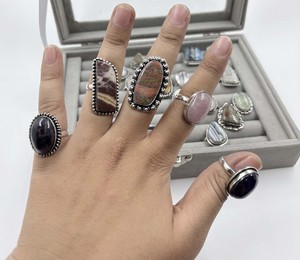 Women <b>Silver</b> Plated Geometric Streamlined Assorted Collection <b>Ring</b> Irregular <b>Adjustable</b> Open <b>Rings</b> - Product Image 3