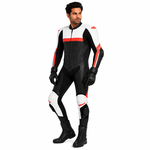 ชุดมอเตอร์ไซค์หนังแท้ Samroz Sports แบบชิ้นเดียวสำหรับผู้ชาย พร้อมแผ่นรอง CE แบบถอดได้ ไซส์ใหญ่ แห้งเร็ว ระบายอากาศได้ดี ใช้ได้ทุกฤดู กันน้ำ - Product Image 6