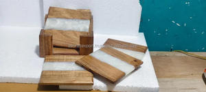New Design Best Epoxy Resin Acacia Wood <b>Coaster</b> Handmade Wooden <b>Drink</b> Tea <b>Coaster</b> of 5 pcs - Product Image 6