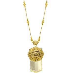 Vente en gros de parures de bijoux longues en or rempli 14K, 18K, 24K, design turc, parure de bijoux de mariée traditionnelle, parure de bijoux de style Dubaï, parure de bijoux tendance - Product Image 3