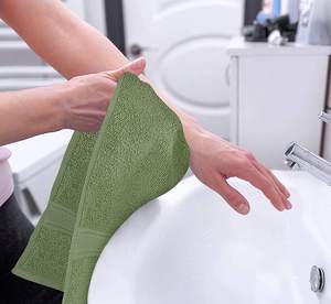 Serviette de toilette en coton pur de qualité supérieure, logo personnalisé, douce, absorbante, couleur unie, style hôtel, pour la maison et le spa - Product Image 2