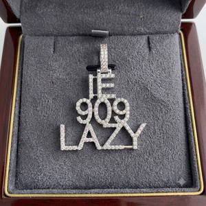 Pendentif unisexe tendance hip-hop personnalisé avec lettre, numéro ou initiale, en argent 925 plaqué rhodium et moissanite, pour fêtes et usage quotidien - Product Image 5