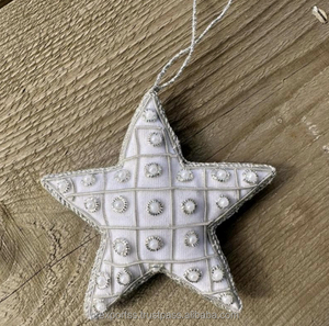 Adorno Navideño de Estrella Cristiana Hecho a Mano con Cuentas Bordadas y Decoración de Conchas de Latón para Colgar en el Árbol de Navidad Infantil - Product Image 4