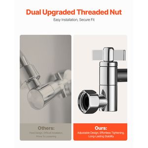 Brazo de Extensión para Cabezal de Ducha de Latón de 11 Pulgadas, Flexible, Ajustable en Ángulo y Altura, Acabado Cromado, Accesorio Universal para Cuarto de Ducha G1/2 - Product Image 2