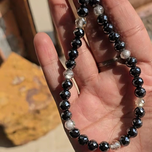 ลูกปัดเพชรโมอิสซาไนต์สีดำและสีขาวขนาด 8 นิ้ว แบบเจียระไนเหลี่ยมเพชรพลอย สำหรับช่างทำเครื่องประดับ ขนาด 6.50 มม. และสินค้าประเภทอื่นๆ เกรด AAA - Product Image 5