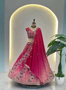 Lehenga Choli Ramdev, Traje de Novia Indio de Bollywood, Glamuroso, Elegante, Impresionante, Último Modelo, Exclusivo, de Primera Calidad, para Bodas y Fiestas - Product Image 5