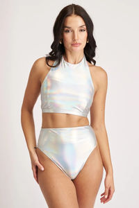 Top de Pole Dance para Mujer, Moda 2026, Cuello Alto, Ligero, Transpirable, Tejido Elástico, Ropa de Entrenamiento, Suministro OEM, Tops para Mujer - Product Image 4