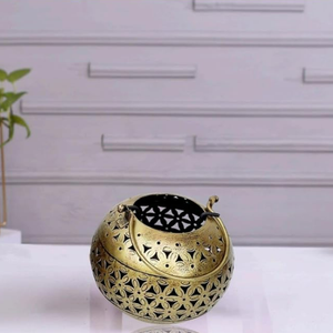 Premium Moroccan Style Round Iron <b>Tealight</b> Candle Holder Gold <b>Lantern</b> Intricate Boho Pattern Handmade Durable Home Decoration - Product Image 2
