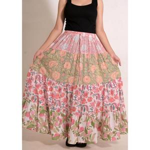 Boho Cotton Patchwork Printed Breathable Casual <b>Long</b> Maxi <b>Skirt</b> Handmade Indian Women's Festival <b>Skirt</b> - Product Image 6