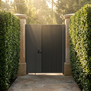 <span class=keywords><strong>Portail</strong></span> de sécurité motorisé moderne en aluminium <span class=keywords><strong>à</strong></span> double <span class=keywords><strong>battant</strong></span> pour entrée principale de villa, personnalisé et automatisé - Product Image 5