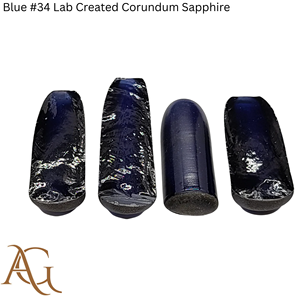 # 34 boules de saphir bleu corindon synthétique créé en laboratoire, fusion flamme, gemmes simulées, taillées et lapidaires - Product Image 3