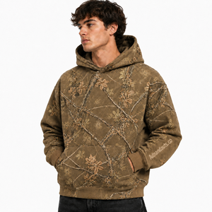 Sudadera con Capucha Estampada Personalizada con Diseño de Camuflaje | Sudadera con Capucha Gruesa y Resistente |   Sudadera con Capucha de Felpa de Algodón Estilo Urbano |   Fabricante de Ropa al por Mayor - Product Image 1