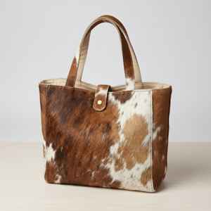 Sac fourre-tout élégant en cuir véritable avec fourrure, sac à main de luxe pour femme, fermeture ouverte, broderie, été automne LHTB-0062 - Product Image 4